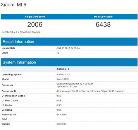 mi6 geekbench